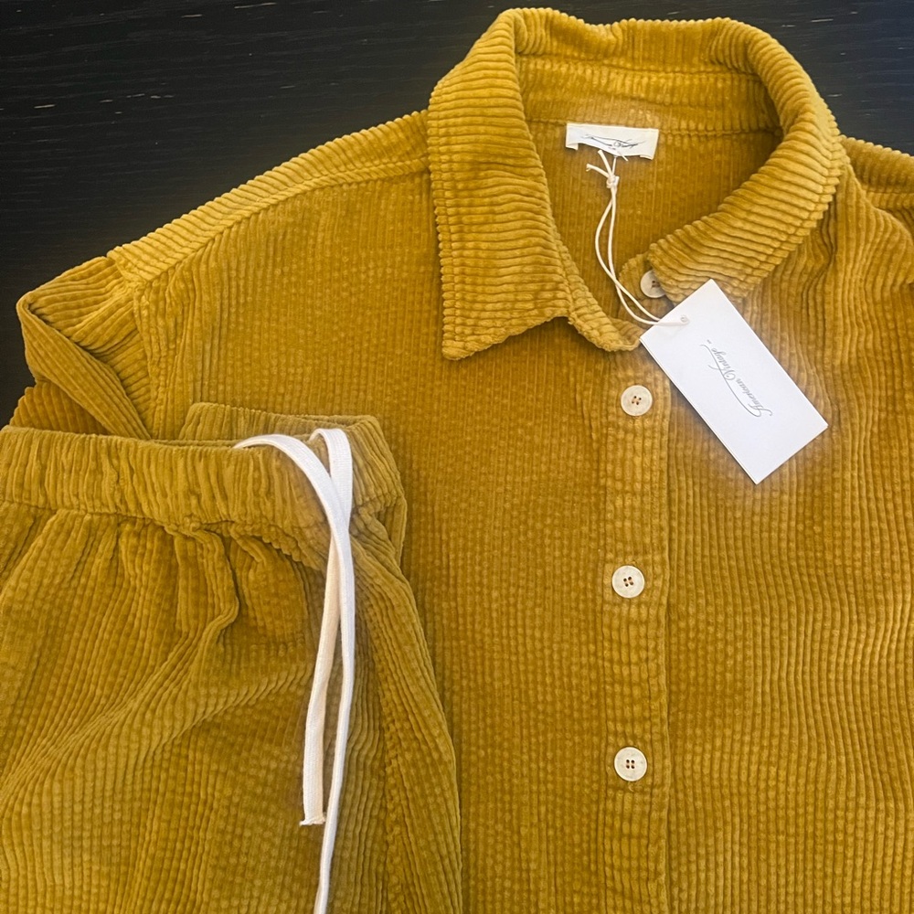 Mustard/Gold Corduroy Shirt and Pants Set